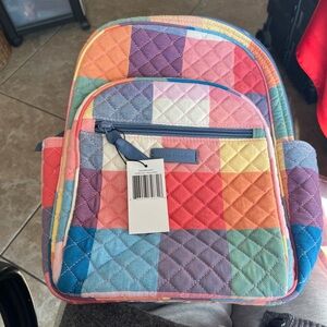 NWT Vera Bradley Small  13x10x4” Backpack, Tropics Plaid pattern Excellent!